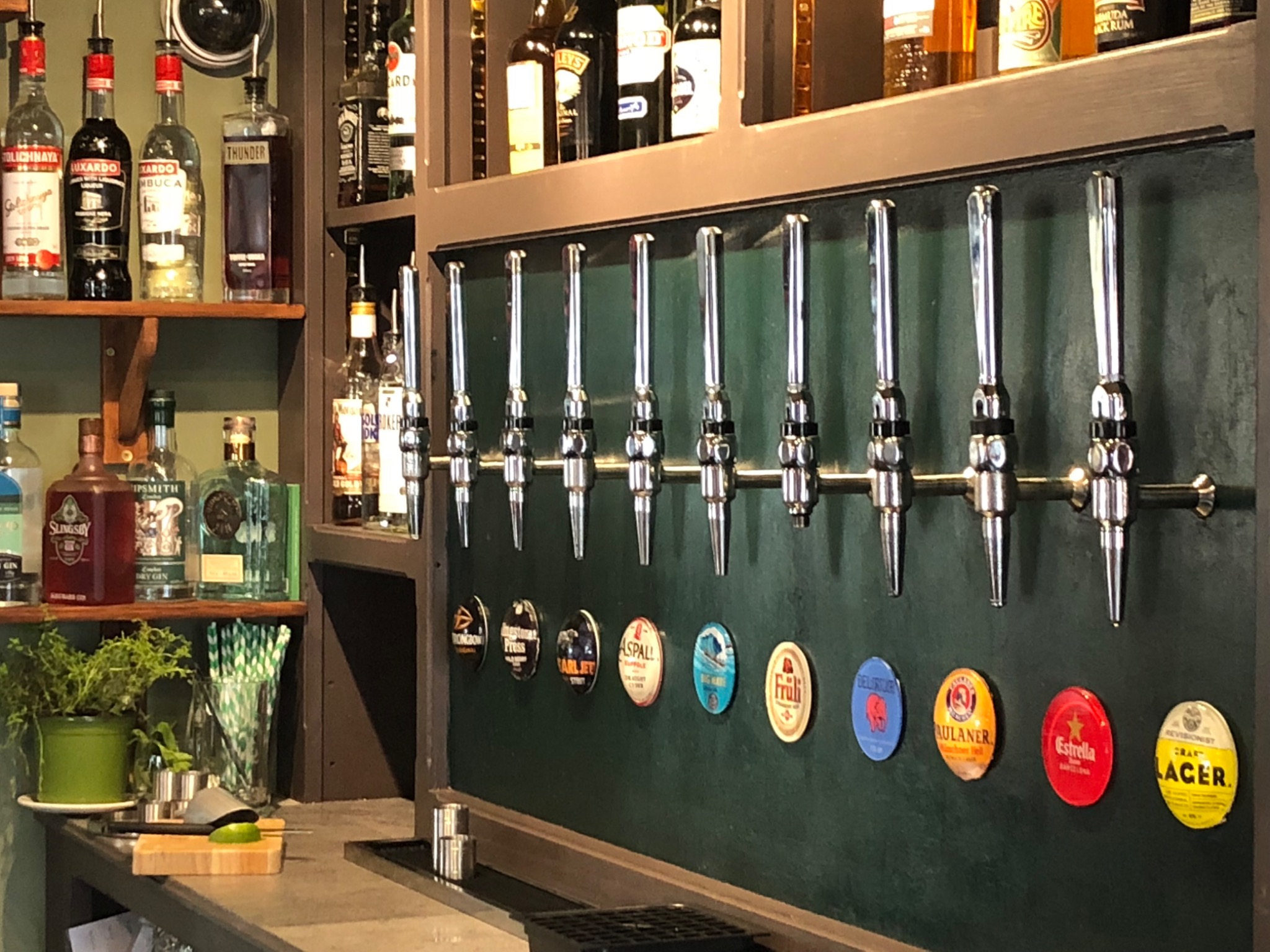 Beer taps at The Nelson Arms
